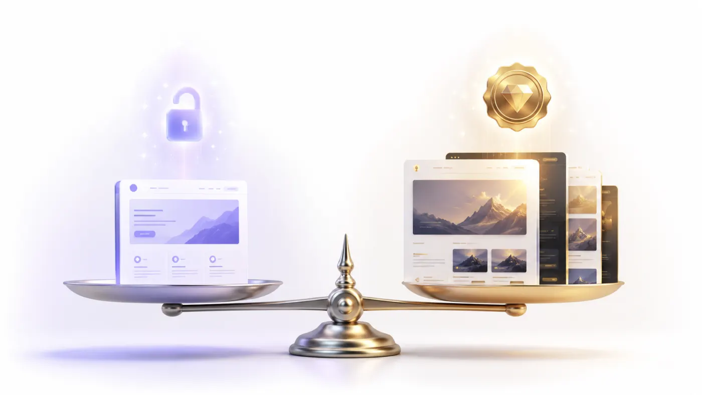 The difference between free and paid AI website builder plans
