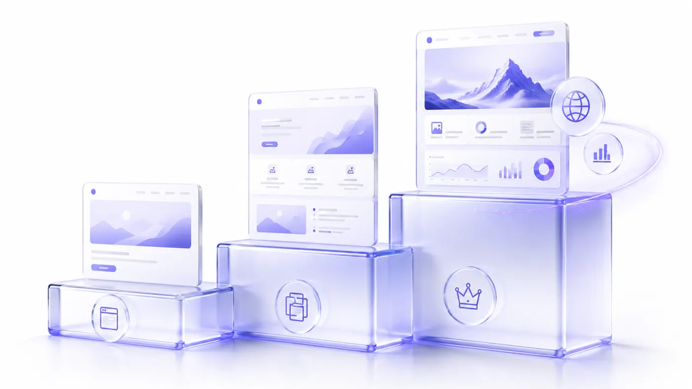 Web sitesi paket katmanları: başlangıç, büyüme ve profesyonel