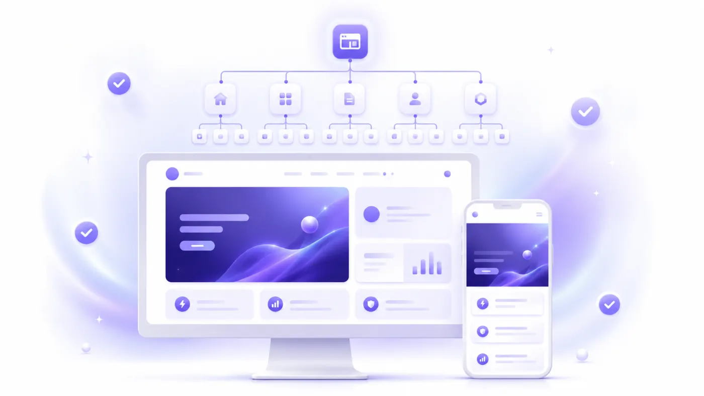 A mobile- and desktop-friendly website with a basic SEO structure