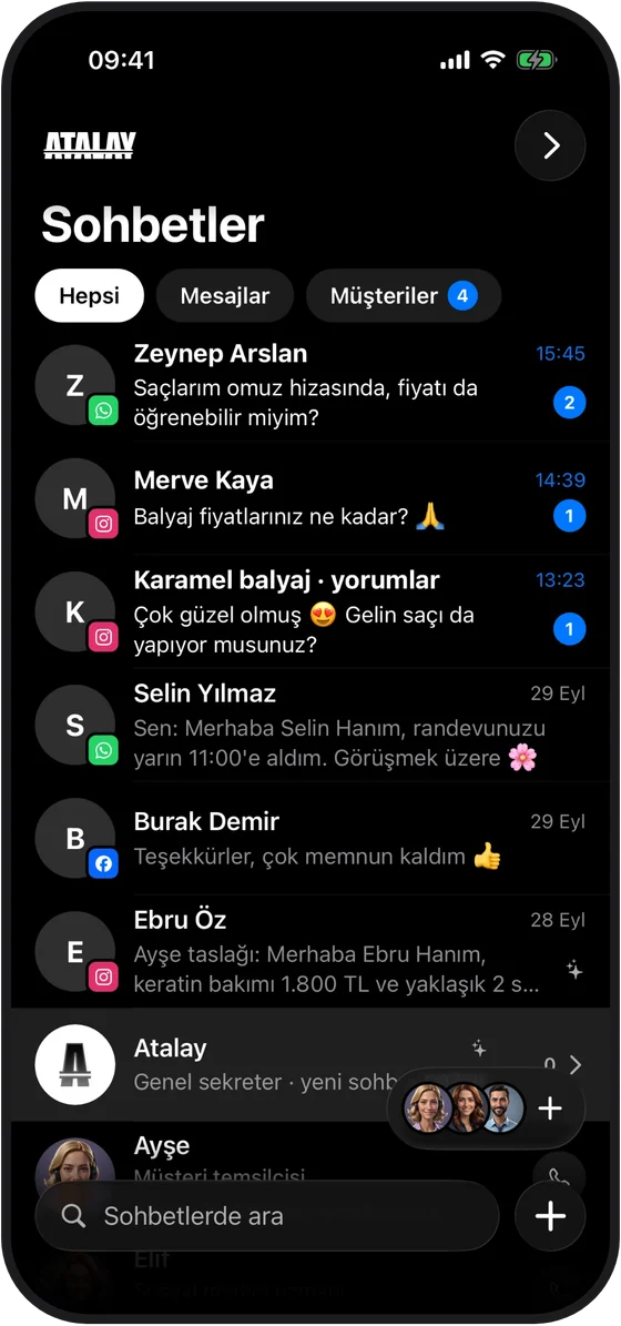 Sohbetler: WhatsApp, Instagram ve Facebook mesajları tek listede, Atalay ve yapay zekâ çalışanları da burada